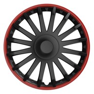 VERSACO Poklopac kotača čelične felge Crystal 15", crna s crvenim rubom 
